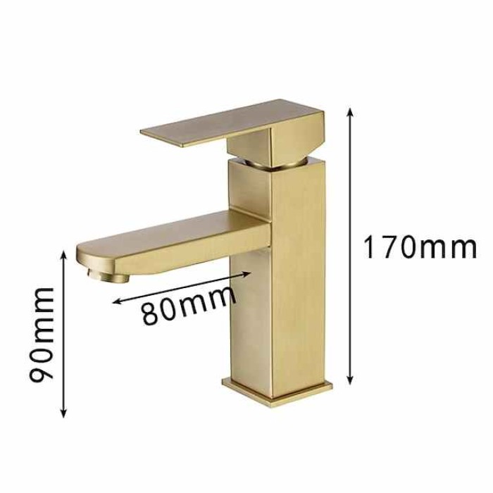 Bathroom Sink Faucet,Classic Stainless Steel Electroplated / Painted Finishes Centerset Single Handle One Hole Bath Taps