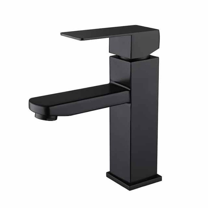 Bathroom Sink Faucet,Classic Stainless Steel Electroplated / Painted Finishes Centerset Single Handle One Hole Bath Taps