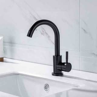 Bathroom Sink Faucet - Rotatable / Classic Stainless Steel / Painted Finishes Centerset Single Handle One Hole Bath Taps