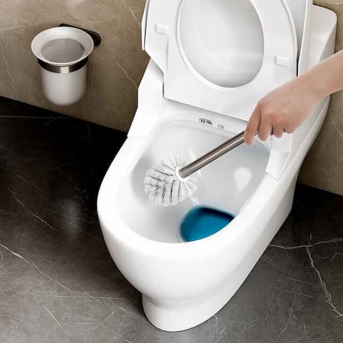 Toilet Brush Hole Free Wall Mounted Non Dead Space Luxury Household Toilet Cleaning Brush