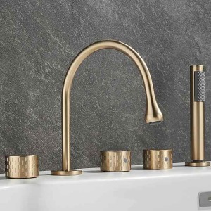 Bathtub Faucet - Contemporary Electroplated Roman Tub Brass Valve Bath Shower Mixer Taps