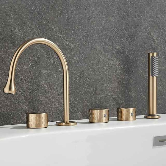 Bathtub Faucet - Contemporary Electroplated Roman Tub Brass Valve Bath Shower Mixer Taps