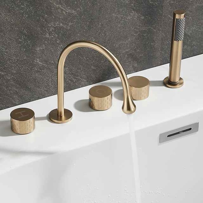 Bathtub Faucet - Contemporary Electroplated Roman Tub Brass Valve Bath Shower Mixer Taps