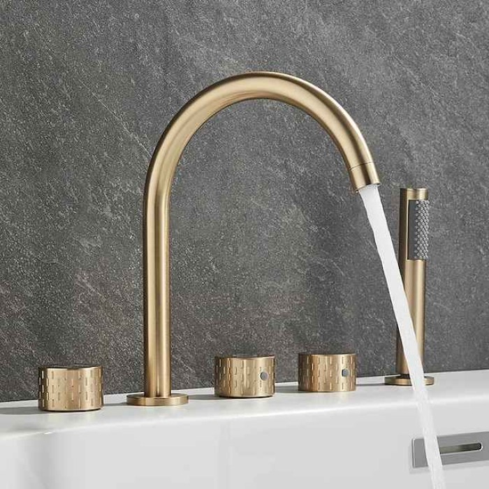 Bathtub Faucet - Contemporary Electroplated Roman Tub Brass Valve Bath Shower Mixer Taps