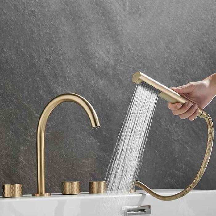 Bathtub Faucet - Contemporary Electroplated Roman Tub Brass Valve Bath Shower Mixer Taps