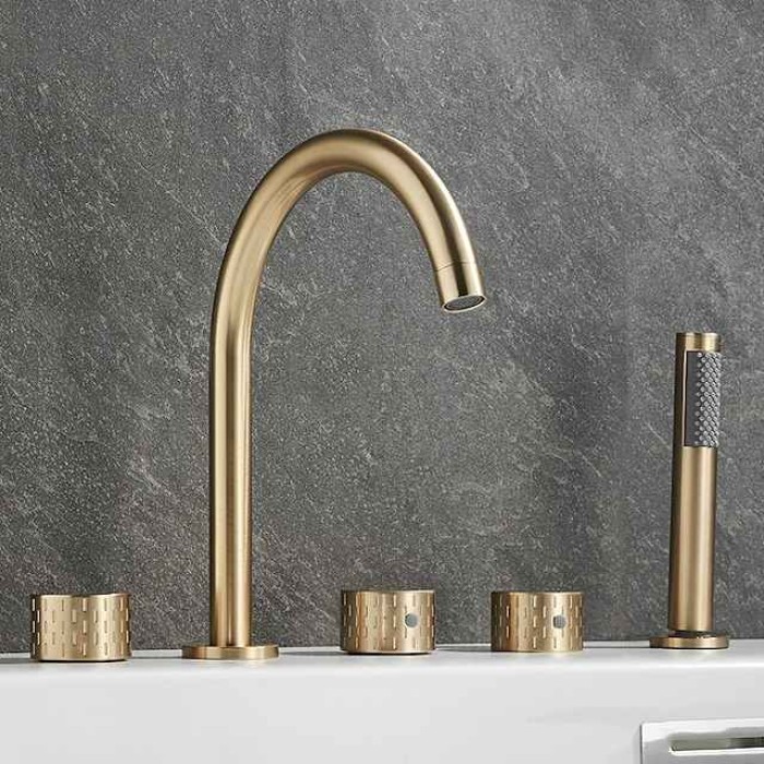 Bathtub Faucet - Contemporary Electroplated Roman Tub Brass Valve Bath Shower Mixer Taps