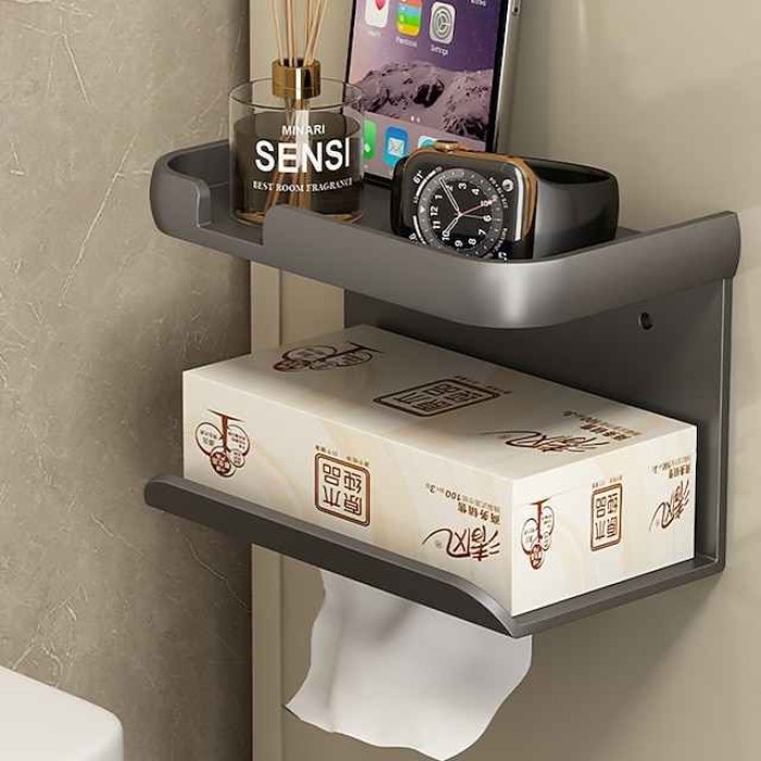 Toilet Tissue Holder Punch Free Toilet Roll Paper Storage Rack Tissue Box Toilet Toilet Paper Holder Toilet Paper Holder