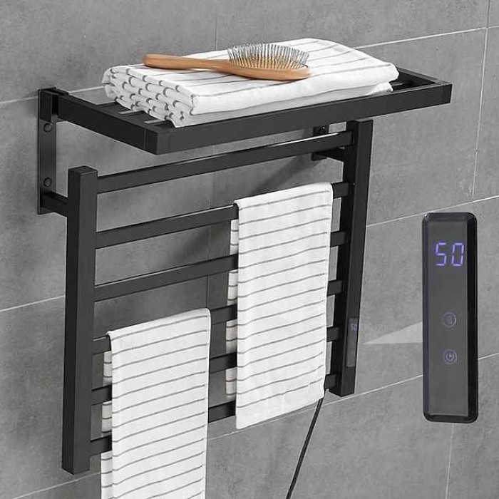 Towel Warmer Intelligent Electric Towel Rack Bathroom Towel Bar Electric Heating Constant Temperature Drying Perforated Free Towel Rack