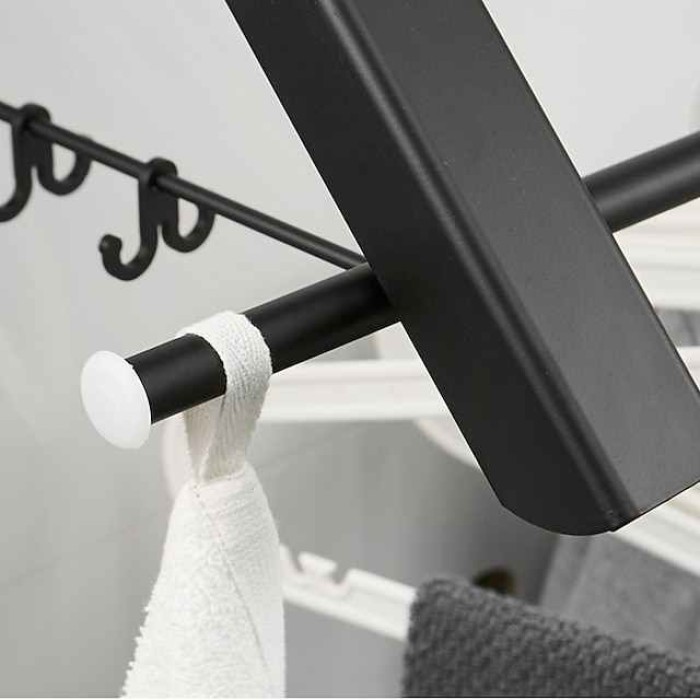 Aluminum Airer Black/Silver Balcony Clothes Hanger Bathroom Wall Hanging Folding Invisible Clothes Hanger Clothes Hanger Storage Rack