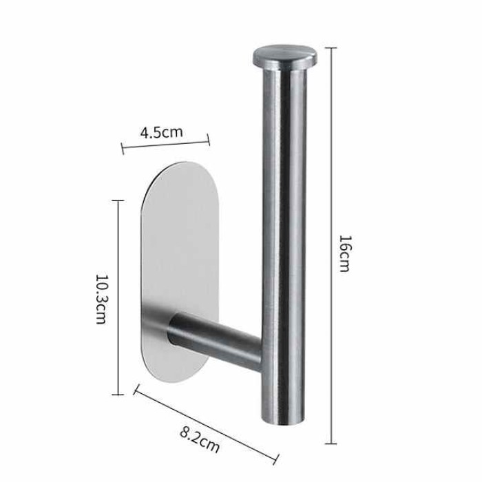 Self-adhesive Toilet Paper Holder Wall Mounted Bathroom 304 Stainless Steel Paper Towel Rack Toilet Multi-Function Toilet Paper Rack Perforated Paper Towel Rack