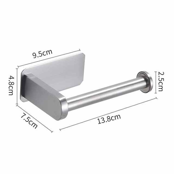 Self-adhesive Toilet Paper Holder Wall Mounted Bathroom 304 Stainless Steel Paper Towel Rack Toilet Multi-Function Toilet Paper Rack Perforated Paper Towel Rack