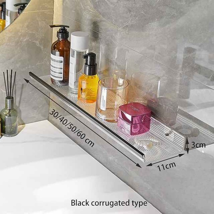 Black/Gold Acrylic Bathroom Shelf Perforated Free Toilet Washstand Toilet Wall Mounted Storage Rack