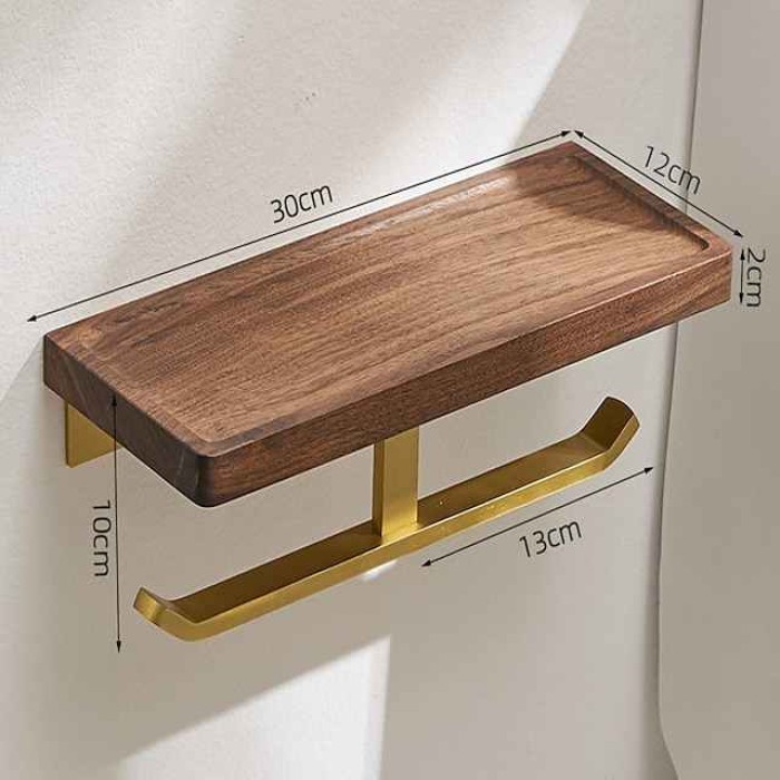 Walnut Toilet Tissue Holder Punch Free Toilet Solid Wood Paper Holder Cross Border Mobile Phone Toilet Paper Holder