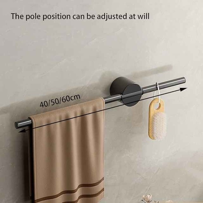 Bathroom Towel Bar Perforated Free Space Aluminum Towel Rack Extremely Simple Light Luxurious Towel Storage