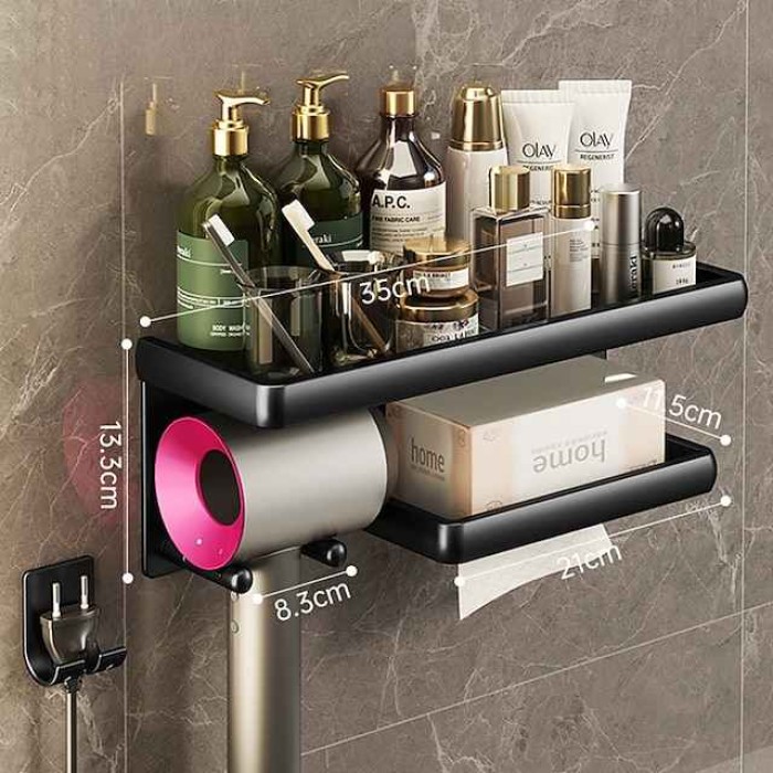 Hair Dryer Rack Paper Towel Rack Toilet Hair Dryer Rack Punch Free Bathroom Washstand Toilet Rack