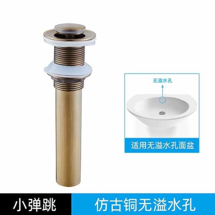 Engraved Antique Brass Pop Up Bathroom Sink Drain Strainer Stopper no Overflow Hole Kitchen Basin Sink Bottle Trap Drainer