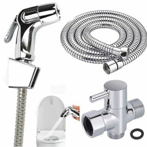 Handheld Toilet Bidet Sprayer Set Kit Stainless Steel Hand Bidet Faucet for Bathroom Handheld Shower Head Nozzle Hose Set Toilet Sprinkler Docking Hand Shower Head Handheld Toilet Sprayer Accessories