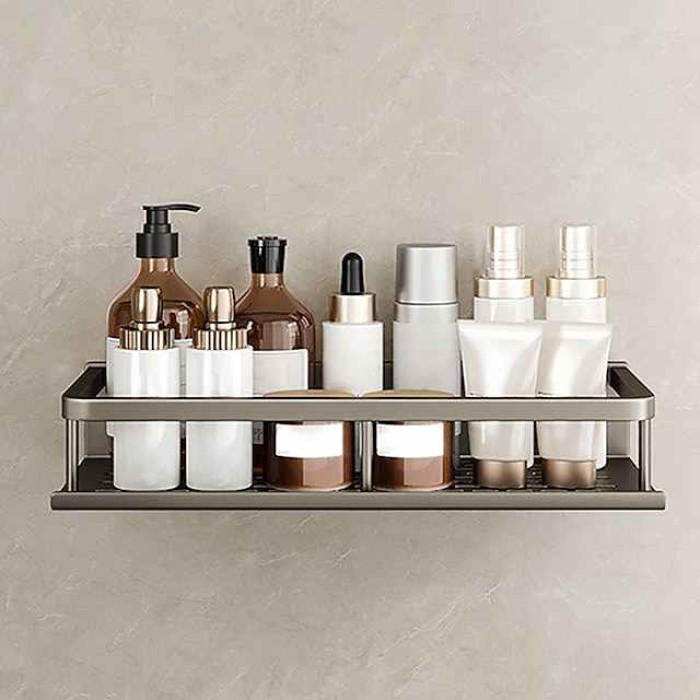 Bathroom Shelves Aluminum Alloy Wall Mount Corner Shelf Shower Storage Rack Holder Toilet Makeup Organizer