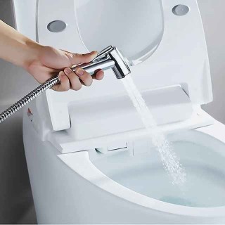 Bathroom Handheld Shower Bidet Shattaf Sprayer Set Wall Mount, Home Wash Toilet Hand Held Bidet Shower Spray Wall Bracket Hose Diaper Cleaning