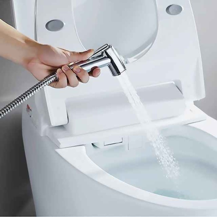 Bathroom Handheld Shower Bidet Shattaf Sprayer Set Wall Mount, Home Wash Toilet Hand Held Bidet Shower Spray Wall Bracket Hose Diaper Cleaning