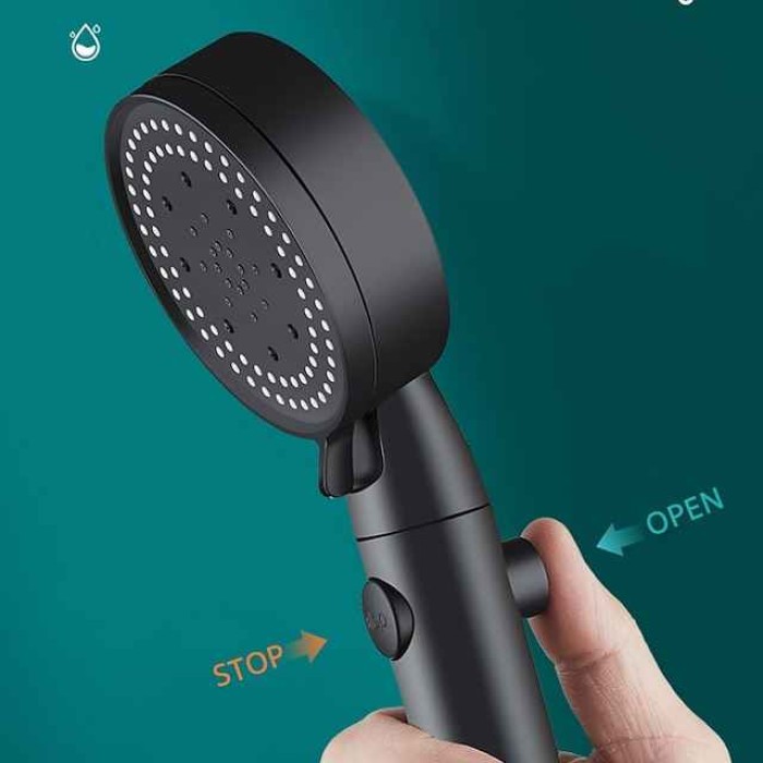 Shower Head High Pressure Handheld Spray Anti-drop Nozzle with 5 Spray Mode Showerhead, with Stop Button Adjustable High-Pressure Water Saving, Shower Bathroom Accessories