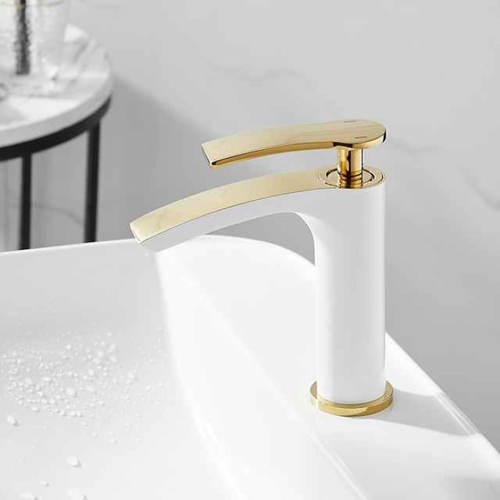 Bathroom Waterfall Sink Faucet, Basin Mixer Taps Tall Short Brass, Deck Mounted Single Handle One Hole Tap with Hot and Cold Hose Vessel Water Tap Washroom