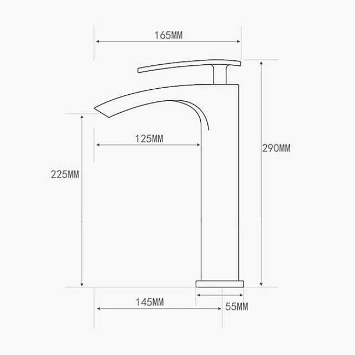 Bathroom Waterfall Sink Faucet, Basin Mixer Taps Tall Short Brass, Deck Mounted Single Handle One Hole Tap with Hot and Cold Hose Vessel Water Tap Washroom