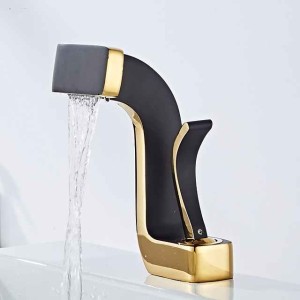 Waterfall Bathroom Sink Mixer Faucet Brass, Basin Taps Single Handle One Hole with Hot and Cold Hose Vessel Water Tap Deck Mounted