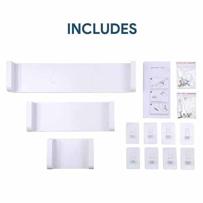 Adhesive Floating Shelves Non-Drilling,Display Picture Ledge Shelf U Bathroom Shelf Organizer for Home/Wall Decor/Kitchen/Bathroom Storage