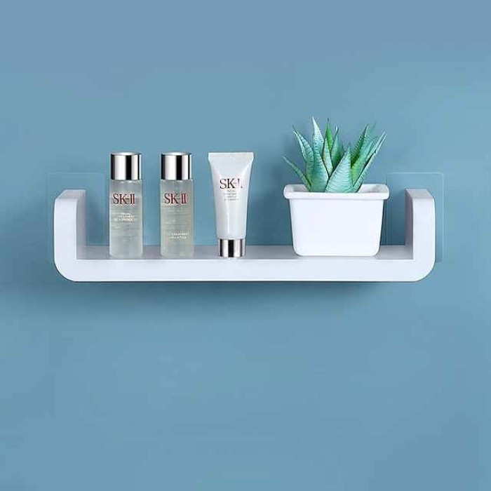 Adhesive Floating Shelves Non-Drilling,Display Picture Ledge Shelf U Bathroom Shelf Organizer for Home/Wall Decor/Kitchen/Bathroom Storage