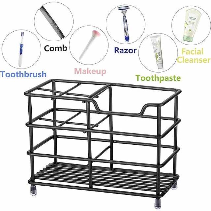 Bathroom Toothbrush Holder 304 Stainless Steel Toothpaste Holder Stand Bathroom Accessories Organizer