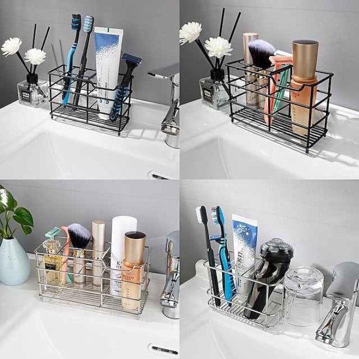 Bathroom Toothbrush Holder 304 Stainless Steel Toothpaste Holder Stand Bathroom Accessories Organizer