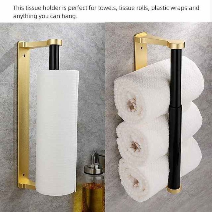 Toilet Paper Holder Aluminum Self Adhesive Toilet Roll Holder for Bathroom/Kitchen Tissue Holder