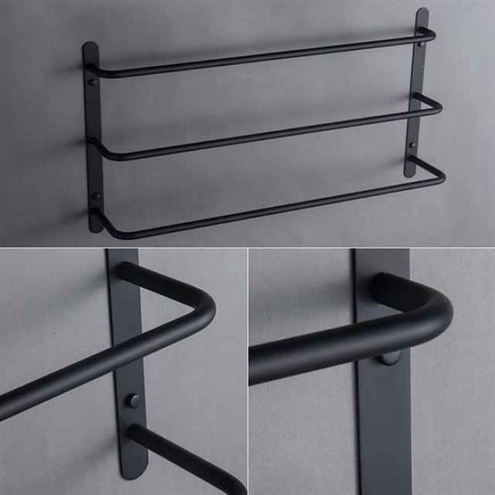 Wall Mounted Towel RackStainless Steel 3-TierTowel Bar Storage Shelf for Bathroom 45/60cm Towel Holder Towel Rail Towel Hanger