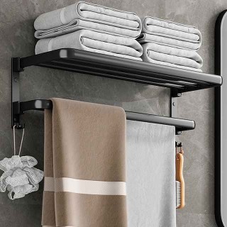 Black Bathroom Towel Rack Black Bathroom Storage Rack Toilet Bathroom Hardware Pendant Set Non Perforated Towel Rack