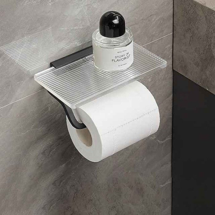 Acrylic Tissue Holder Toilet Tissue Box Toilet Perforated Toilet Paper Box Bathroom Roll Toilet Paper Storage Rack