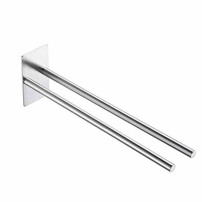 Towel Holder No Drilling Black Matt Stainless Steel Self-Adhesive Towel Holder Square 40 cm Towel Holder Wall Bathroom Hand Towel Holder for Bathroom