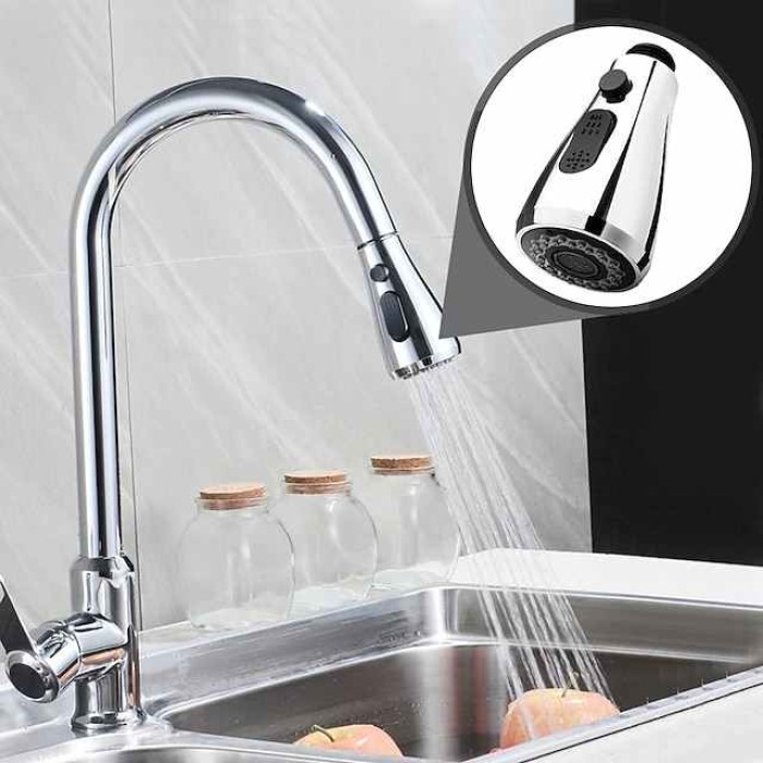 Kitchen Faucet Head Replacement Black Chrome, Pull Out Faucet Sprayer Head Nozzle Attachment Fittings Accessories, Aeration Spray Splash-proof Spout