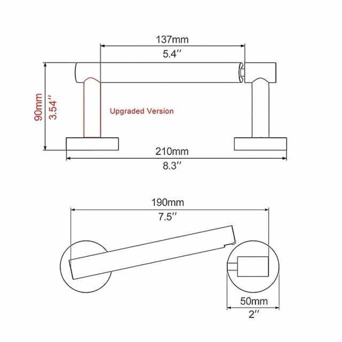 Black Toilet Paper Holder Bathroom Flexible Pivoting Tissue Handle on Wall Mounted, SUS 304 Stainless Steel Adjustable TP Large Mega Roll Holder for Wooden Cabinet Classic Matte