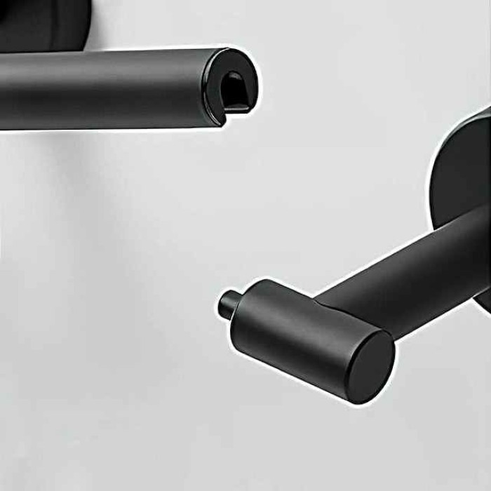 Black Toilet Paper Holder Bathroom Flexible Pivoting Tissue Handle on Wall Mounted, SUS 304 Stainless Steel Adjustable TP Large Mega Roll Holder for Wooden Cabinet Classic Matte