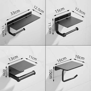 Toilet Paper Holder Space Aluminum Roller Paper Storage Rack Tissue Roll Hanger Bathroom Paper Towel Dispenser Office Toilet Paper Holder