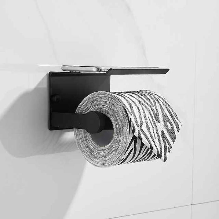 Toilet Paper Holder Space Aluminum Roller Paper Storage Rack Tissue Roll Hanger Bathroom Paper Towel Dispenser Office Toilet Paper Holder