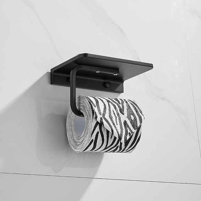 Toilet Paper Holder Space Aluminum Roller Paper Storage Rack Tissue Roll Hanger Bathroom Paper Towel Dispenser Office Toilet Paper Holder