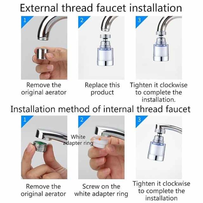 Faucet Water Filter for Bathroom Kitchen Sink Skin Face Wash, Faucet Filter Replacement Shower Head For Hard Water, Filtration Remove Chlorine Fluoride Heavy Metals