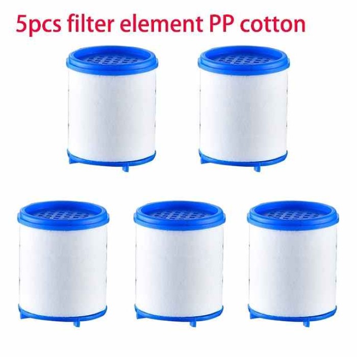 Faucet Water Filter for Bathroom Kitchen Sink, ABS Purifier Sprayer Shower Head Filter for Face Skin Wash, 5pcs Filter Element PP Cotton, Hard Water Filtration Remove Chlorine Fluoride Heavy Metals