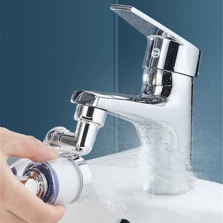 Faucet Extender Mechanical Arm 1080° Water Aerator Nozzle Bubbler for Bathroom Kitchen, Universal Tap Extend Head Sprayer Filter Spout Adapter Attachment Fittings Accessories