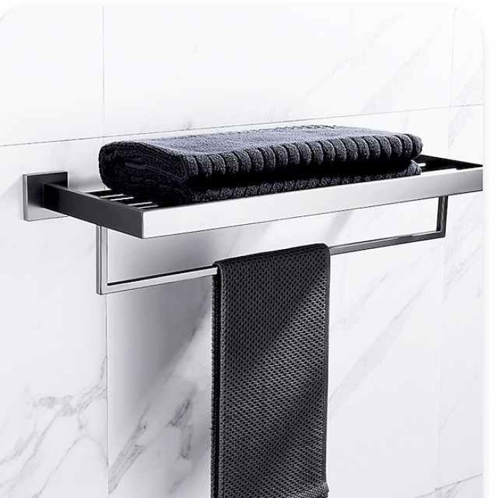 Wall Mounted Towel Bar Bathroom Towel Rail, SUS304 Stainless Steel 60cm Towel Rack Towel Holder, Modern Wall Mounted Clothes Holder Bathroom Towel Hanger