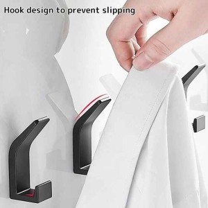 1PC Adhesive Hooks, Bath Towel Hooks Coat Hooks, Anti-Rust Waterproof Sticky Hooks for Kitchen Bathroom Office Toilet Wall Hanger,Aluminum