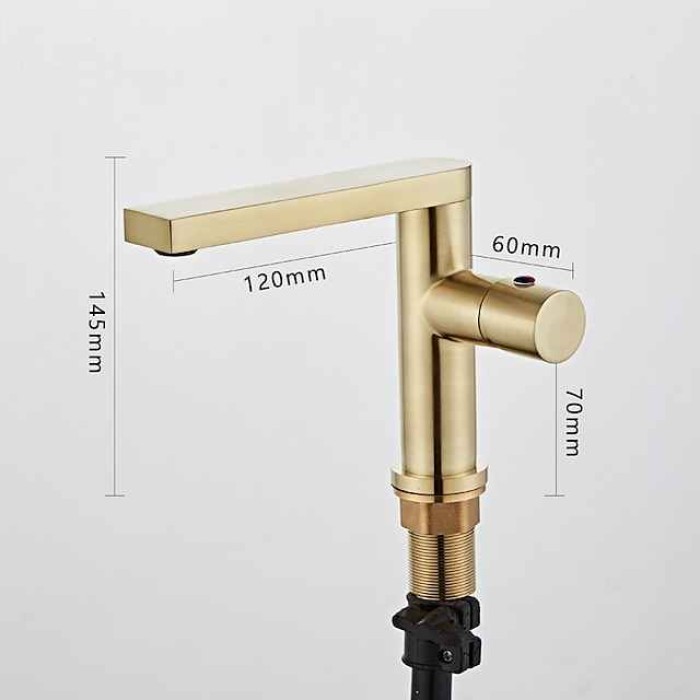 Bathroom Sink Mixer Faucet Tall Short, Monobloc Washroom Basin Taps Single Handle One Hole Deck Mounted with Hot and Cold Hose, Golden Black Taps