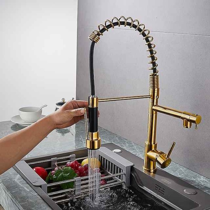 Kitchen faucet - Single Handle One Hole Electroplated Pull-out / Pull-down Deck Mounted Modern Contemporary Kitchen Taps